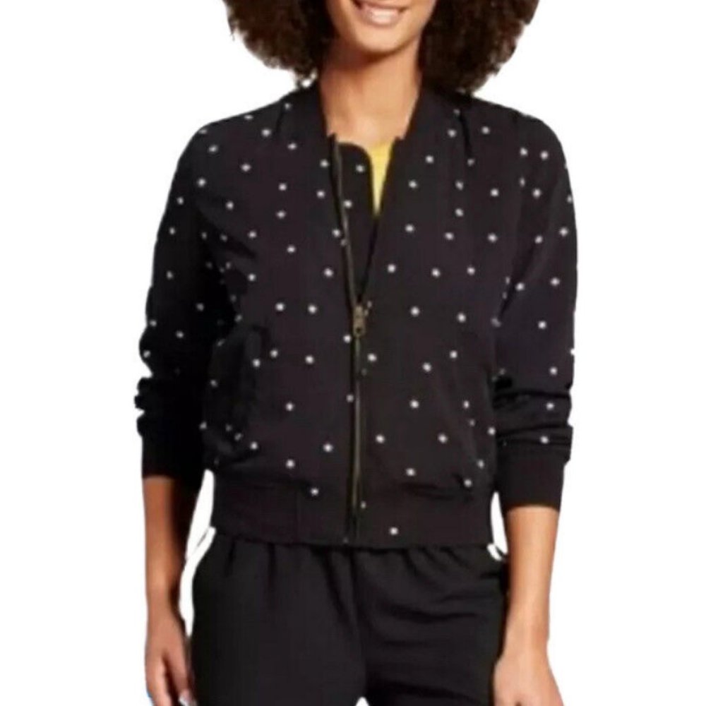 Who What Wear polka dot Bomber Jacket, size small, lightweight